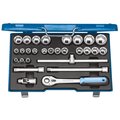 Gedore 1/2" Drive, Socket Set Metric, 28 pcs 19 VMU-10